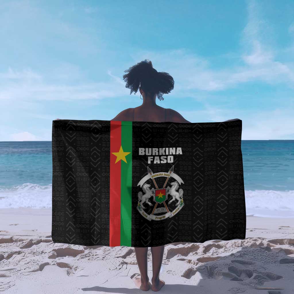 Burkina Faso Sarong Striped Black - Bogolan Pattern - African Pride