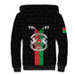 Personalized Burkina Faso Sherpa Hoodie Striped Black - Bogolan Pattern - African Pride