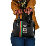 Burkina Faso Shoulder Handbag Striped Black - Bogolan Pattern - African Pride