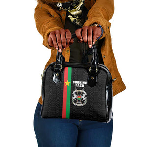 Burkina Faso Shoulder Handbag Striped Black - Bogolan Pattern - African Pride