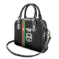 Burkina Faso Shoulder Handbag Striped Black - Bogolan Pattern - African Pride