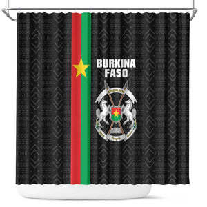 Burkina Faso Shower Curtain Striped Black - Bogolan Pattern - African Pride