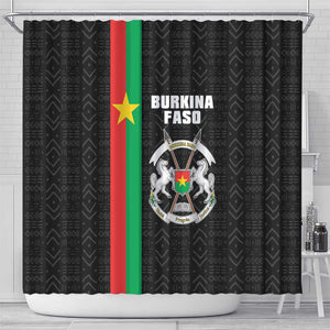 Burkina Faso Shower Curtain Striped Black - Bogolan Pattern - African Pride