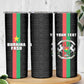 Personalized Burkina Faso Skinny Tumbler Striped Black - Bogolan Pattern - African Pride