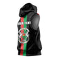 Personalized Burkina Faso Sleeveless Hoodie Striped Black - Bogolan Pattern - African Pride