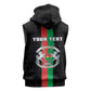 Personalized Burkina Faso Sleeveless Zip Hoodie Striped Black - Bogolan Pattern - African Pride