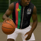 Personalized Burkina Faso Sleeveless Zip Hoodie Striped Black - Bogolan Pattern - African Pride
