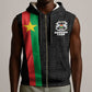 Personalized Burkina Faso Sleeveless Zip Hoodie Striped Black - Bogolan Pattern - African Pride
