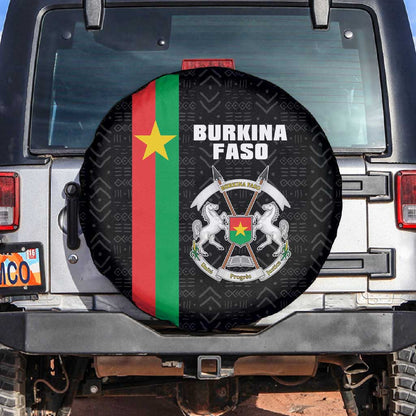 Burkina Faso Spare Tire Cover Striped Black - Bogolan Pattern - African Pride