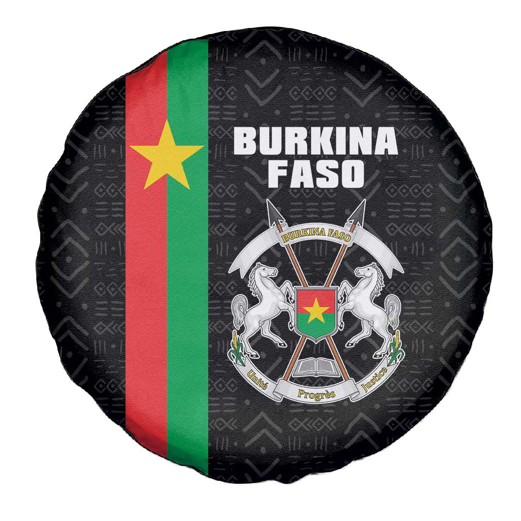 Burkina Faso Spare Tire Cover Striped Black - Bogolan Pattern - African Pride