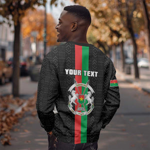 Personalized Burkina Faso Sweatshirt Striped Black - Bogolan Pattern - African Pride