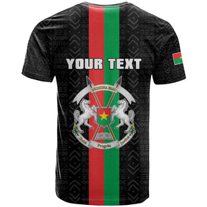 Personalized Burkina Faso T shirt Striped Black - Bogolan Pattern - African Pride