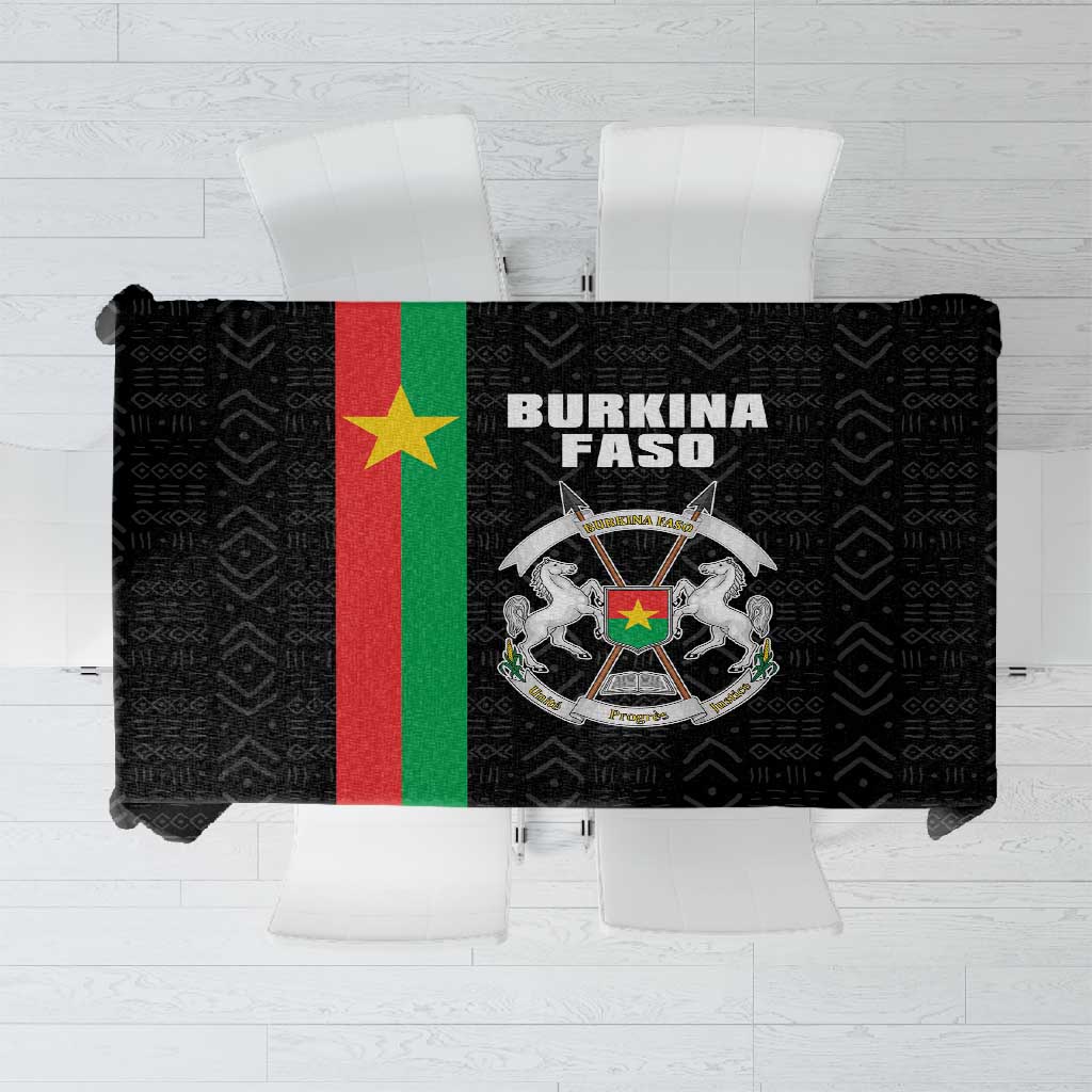 Burkina Faso Tablecloth Striped Black - Bogolan Pattern - African Pride
