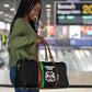 Burkina Faso Striped Travel Bag African Mud Cloth Pattern - Black