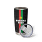 Personalized Burkina Faso Tumbler Cup Striped Black - Bogolan Pattern - African Pride