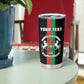 Personalized Burkina Faso Tumbler Cup Striped Black - Bogolan Pattern - African Pride