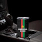 Personalized Burkina Faso Tumbler Cup Striped Black - Bogolan Pattern - African Pride
