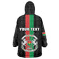 Personalized Burkina Faso Wearable Blanket Hoodie Striped Black - Bogolan Pattern - African Pride