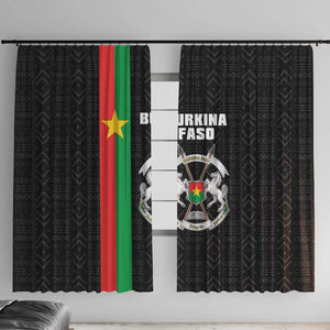 Burkina Faso Window Curtain Striped Black - Bogolan Pattern - African Pride