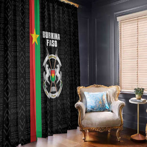 Burkina Faso Window Curtain Striped Black - Bogolan Pattern - African Pride