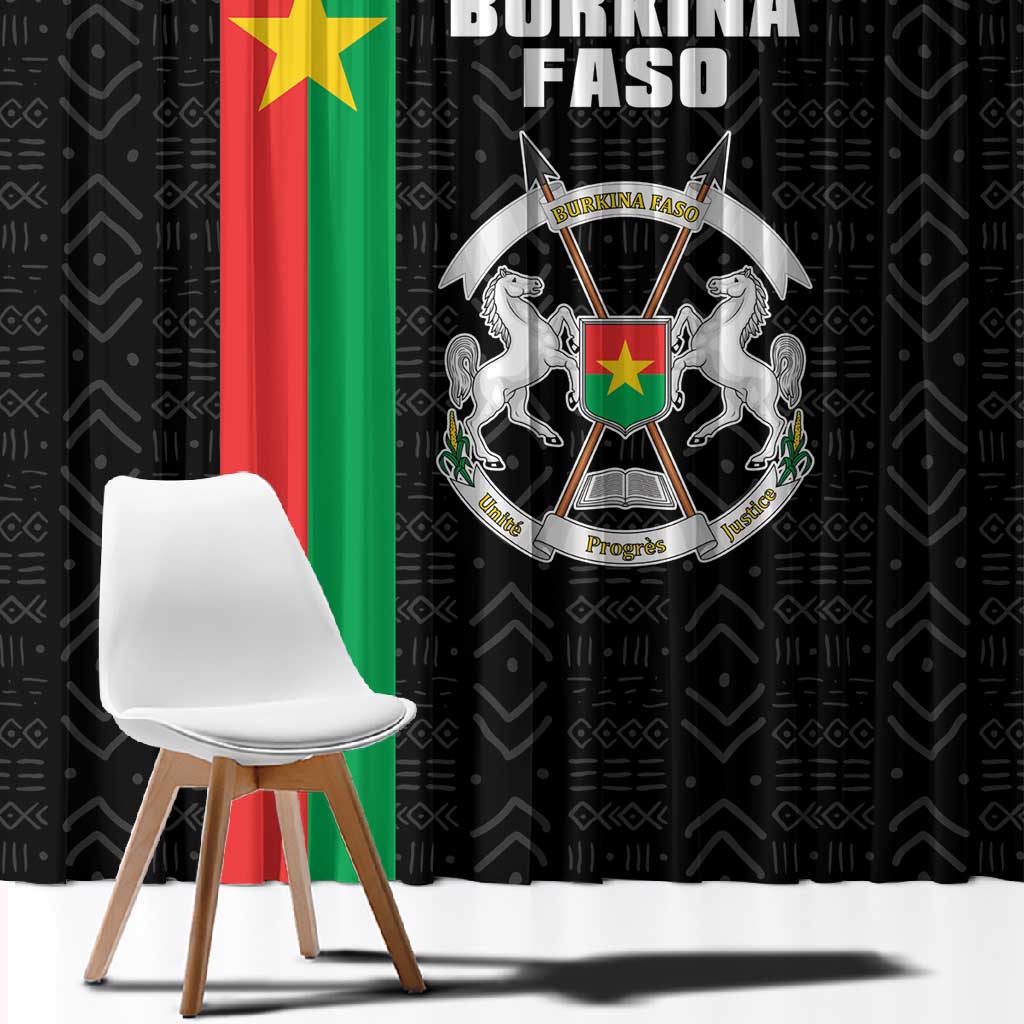 Burkina Faso Window Curtain Striped Black - Bogolan Pattern - African Pride