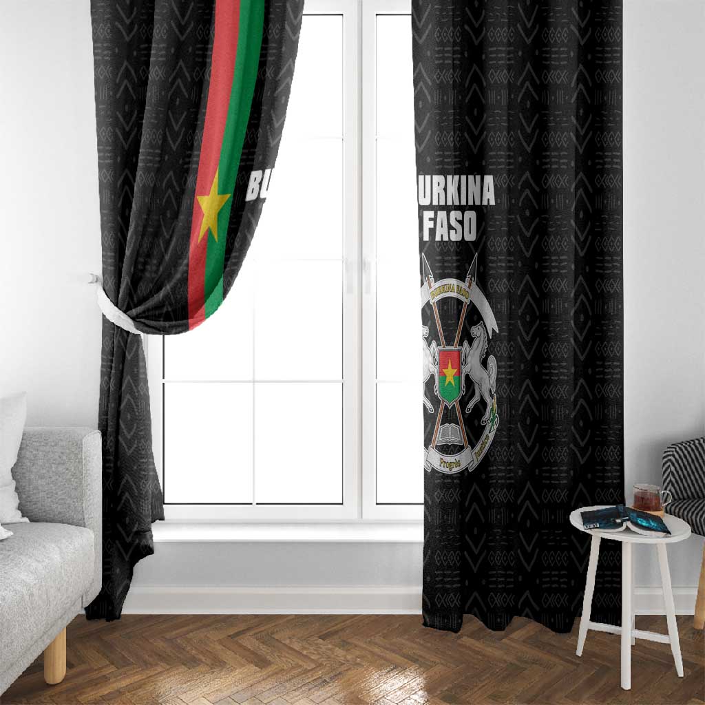 Burkina Faso Window Curtain Striped Black - Bogolan Pattern - African Pride