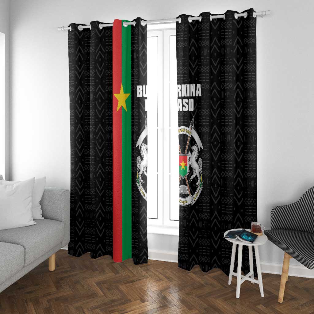 Burkina Faso Window Curtain Striped Black - Bogolan Pattern - African Pride