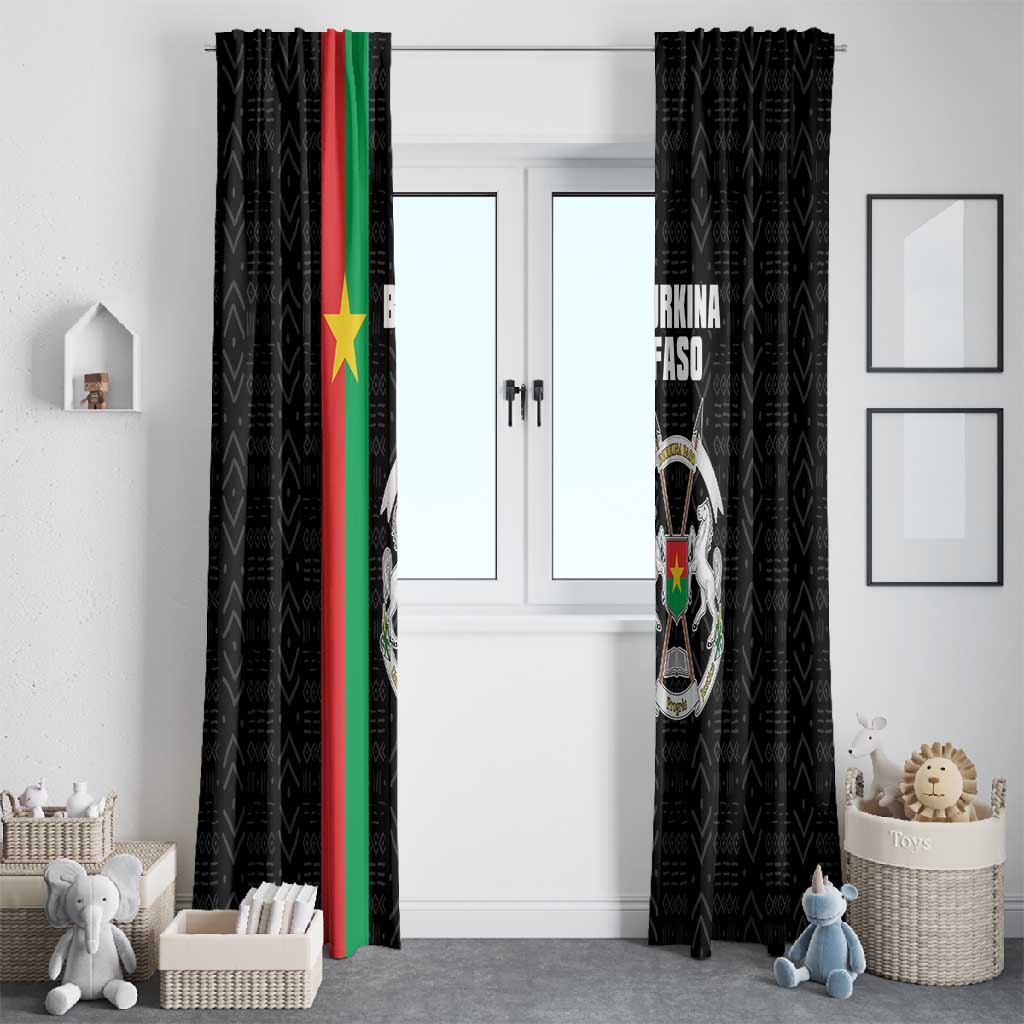Burkina Faso Window Curtain Striped Black - Bogolan Pattern - African Pride
