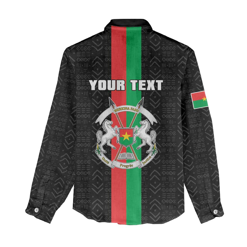 Personalized Burkina Faso Women Casual Shirt Striped Black - Bogolan Pattern - African Pride