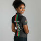 Personalized Burkina Faso Women Polo Shirt Striped Black - Bogolan Pattern - African Pride