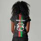Personalized Burkina Faso Women V-Neck T-Shirt Striped Black - Bogolan Pattern - African Pride