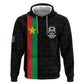 Personalized Burkina Faso Zip Hoodie Striped Black - Bogolan Pattern - African Pride