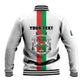 Personalized Burkina Faso Baseball Jacket Striped White - Bogolan Pattern - African Pride