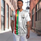 Personalized Burkina Faso Baseball Jersey Striped White - Bogolan Pattern - African Pride