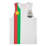 Personalized Burkina Faso Basketball Jersey Striped White - Bogolan Pattern - African Pride