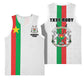 Personalized Burkina Faso Basketball Jersey Striped White - Bogolan Pattern - African Pride