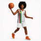 Personalized Burkina Faso Basketball Jersey Striped White - Bogolan Pattern - African Pride