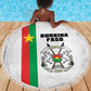 Burkina Faso Beach Blanket Striped White - Bogolan Pattern - African Pride