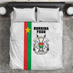 Burkina Faso Bedding Set Striped White - Bogolan Pattern - African Pride