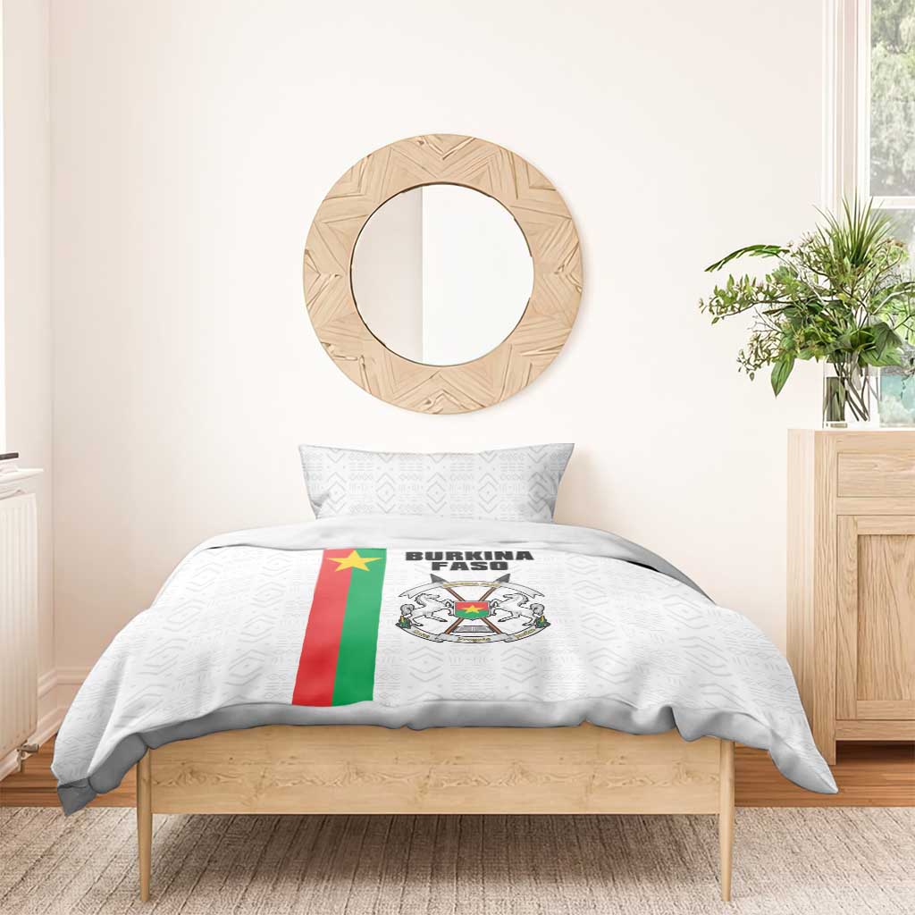 Burkina Faso Bedding Set Striped White - Bogolan Pattern - African Pride
