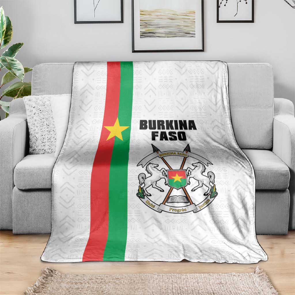 Burkina Faso Blanket Striped White - Bogolan Pattern - African Pride