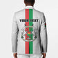 Personalized Burkina Faso Striped Blazer African Mud Cloth Pattern - White