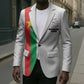 Personalized Burkina Faso Striped Blazer African Mud Cloth Pattern - White