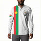 Personalized Burkina Faso Striped Button Sweatshirt African Mud Cloth Pattern - White