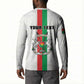 Personalized Burkina Faso Striped Button Sweatshirt African Mud Cloth Pattern - White