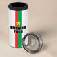 Personalized Burkina Faso 4 in 1 Can Cooler Tumbler Striped White - Bogolan Pattern - African Pride
