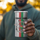 Personalized Burkina Faso 4 in 1 Can Cooler Tumbler Striped White - Bogolan Pattern - African Pride