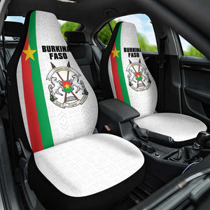 Burkina Faso Car Seat Cover Striped White - Bogolan Pattern - African Pride