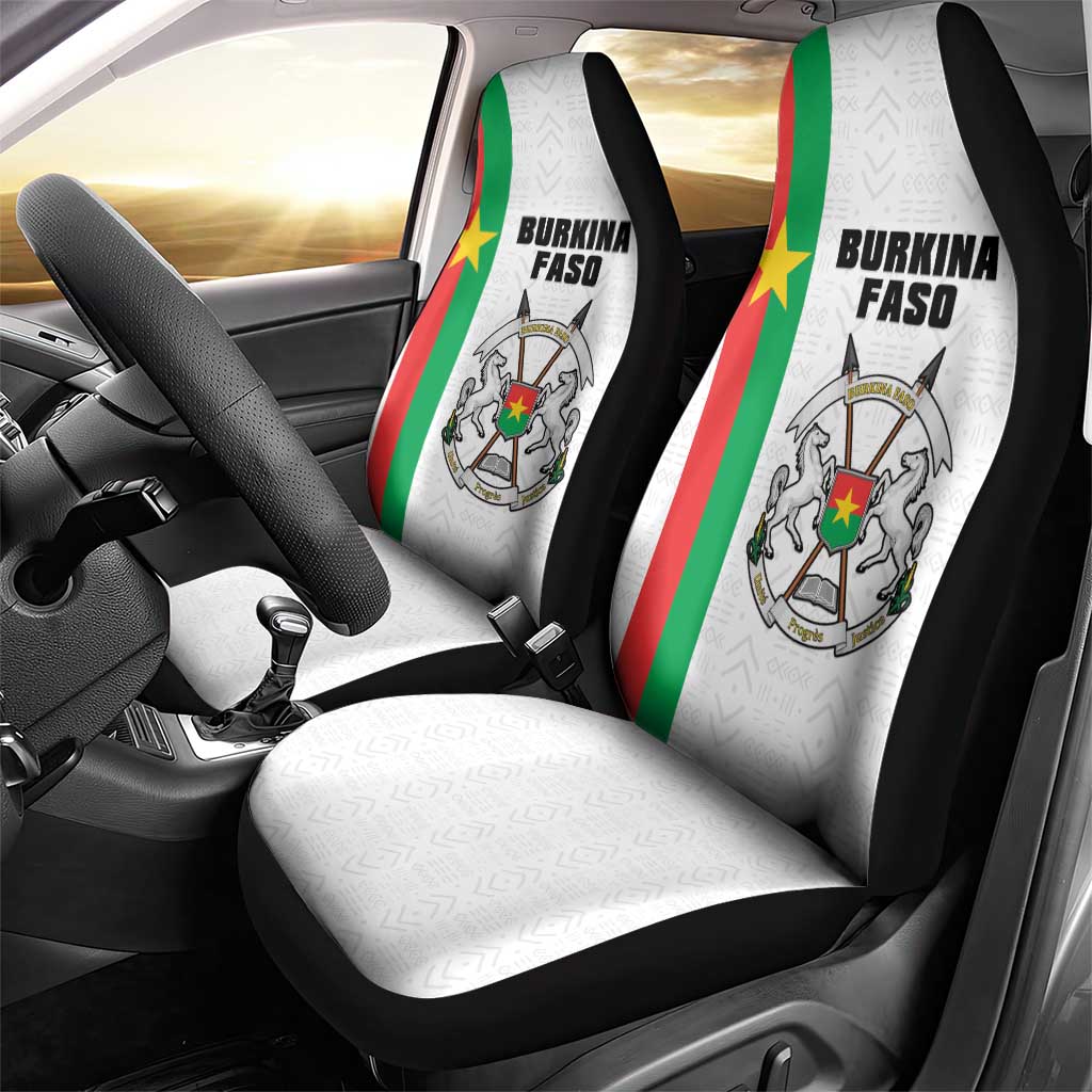 Burkina Faso Car Seat Cover Striped White - Bogolan Pattern - African Pride