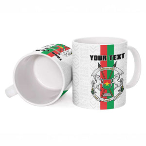Personalized Burkina Faso Striped Ceramic Mug African Mud Cloth Pattern - White